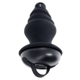 Черный вибростимулятор со съёмной насадкой Echo - 15,3 см.