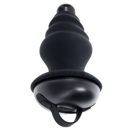 Черный вибростимулятор со съёмной насадкой Echo - 15,3 см.