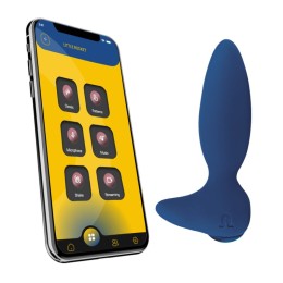 Синий анальный вибратор Little Rocket II + APP