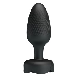 Черная анальная вибропробка с подсветкой Osborn - 9,8 см.