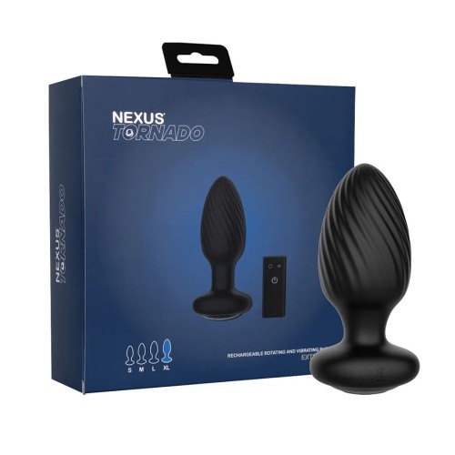 Черная анальная вибровтулка Nexus Tornado Extra Large с функцией вращения