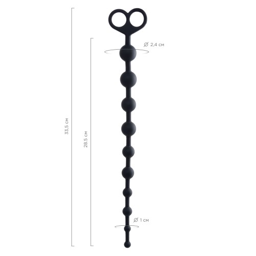 Черные анальные бусы Cephei - 33,5 см.