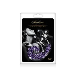 Зажимы для сосков с фиолетовой цепочкой Sweet Caress Nipple Chain