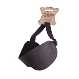 Чёрная широкая кожаная маска на глаза