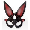 Черно-красная кожаная маска с длинными ушками