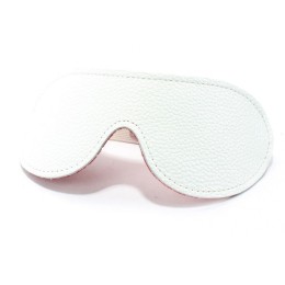 Бело-красная двусторонняя кожаная маска на глаза на резинке