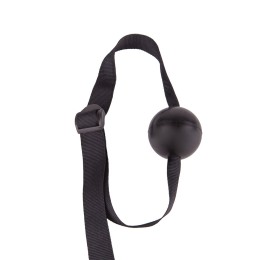 Черный кляп-шар на ремешках с пряжками