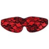 Красная маска на глаза с черным кружевом