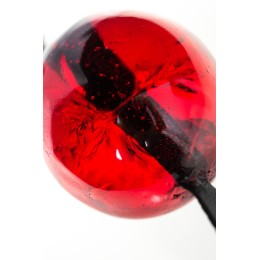 Красный кляп-леденец на кожаных ремешках со вкусом виски