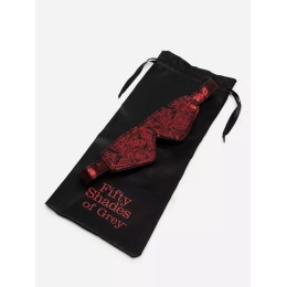 Двусторонняя красно-черная маска на глаза Reversible Faux Leather Blindfold