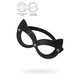 Черная открытая маска с ушками кошки