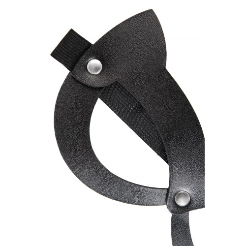 Черная открытая маска с ушками кошки