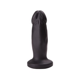 Чёрный анальный фаллос с ограничительным основанием - 12 см.