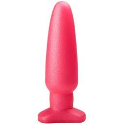 Гладкий розовый анальный плаг - 18,5 см.