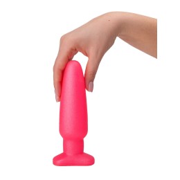 Гладкий розовый анальный плаг - 18,5 см.