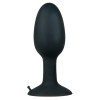 Чёрная анальная пробка со смещенным центром тяжести - 13 см.