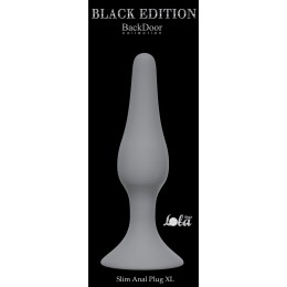 Серая анальная пробка Slim Anal Plug XL - 15,5 см.
