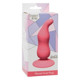 Розовая анальная пробка Waved Anal Plug Pink - 11 см.
