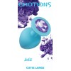 Большая голубая анальная пробка Emotions Cutie Large с фиолетовым кристаллом - 10 см.