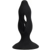 Чёрная анальная пробка с полостями для сжатия и легкого введения - 11 см.