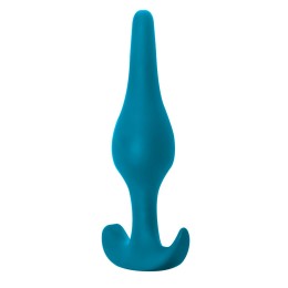 Бирюзовая анальная пробка Smooth - 12,5 см.