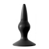 Чёрная анальная пробка с утолщающим шариком - 9 см.