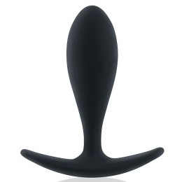 Черная силиконовая анальная пробка - 9,5 см.