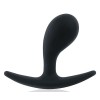 Черная анальная пробка эргономичной формы - 5,5 см.