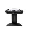 Черная анальная втулка с прозрачным кристаллом Bling Plug Medium - 8,2 см.