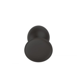 Черная средняя силиконовая анальная пробка с ребрышками на кончике