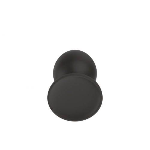 Черная средняя силиконовая анальная пробка с ребрышками на кончике