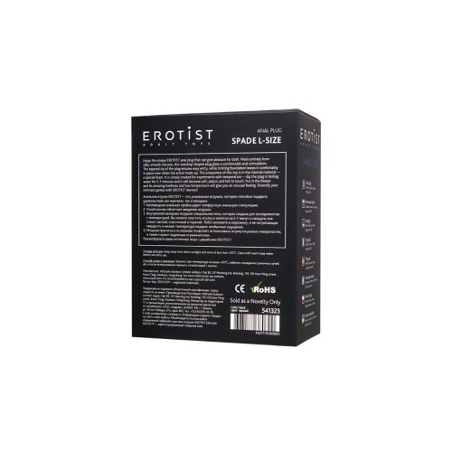 Черная анальная втулка Spade L - 11 см.
