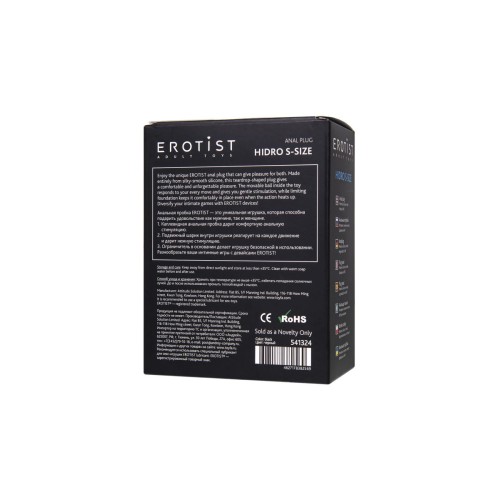 Черная анальная втулка Hidro S - 8,5 см.