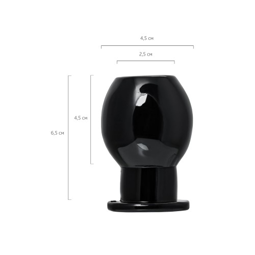 Черная анальная втулка Basic M - 6,5 см.
