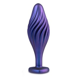 Фиолетовая анальная пробка с кристаллом-сердцем Matrix Swirling Bling Plug - 11,4 см.