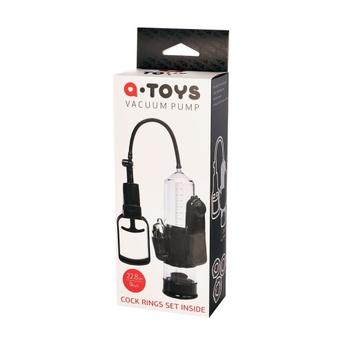 Вакуумная помпа A-toys с вибропулей и эрекционными кольцами