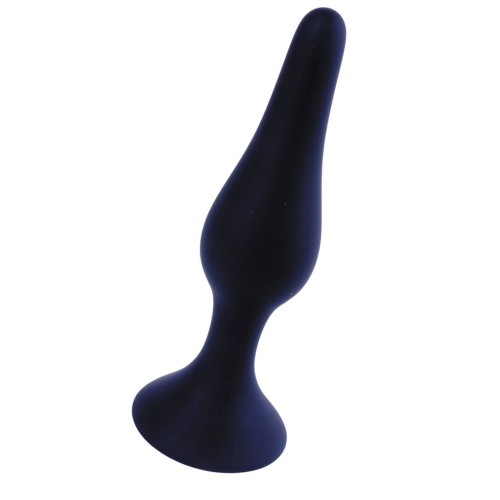 Черная анальная втулка на присоске - 10 см.