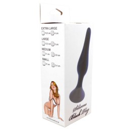 Черная анальная втулка на присоске - 10 см.