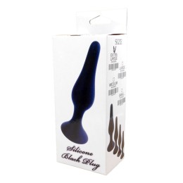 Черная анальная втулка на присоске - 10 см.