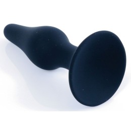 Черная анальная втулка на присоске - 11 см.