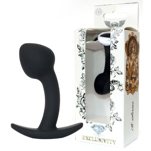 Черная анальная втулка Curved - 7,5 см.