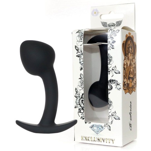 Черная анальная втулка Curved - 9 см.