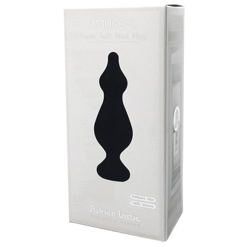 Черная анальная втулка Amuse L - 13,8 см.