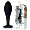 Черная анальная втулка с прозрачным кристаллом - 9,2 см.