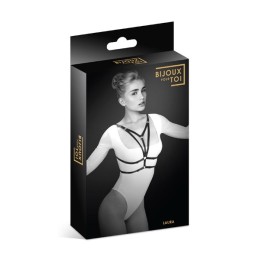 Черная упряжь на грудь Laura