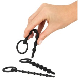 Набор из 3 черных силиконовых уретральных стимуляторов Training Set