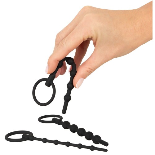 Набор из 3 черных силиконовых уретральных стимуляторов Training Set