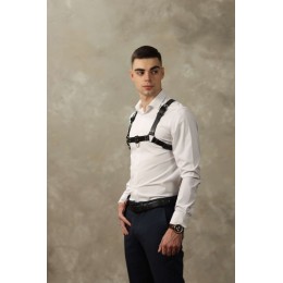 Черная мужская кожаная портупея №4