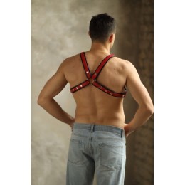Черно-красная мужская портупея Black-Red