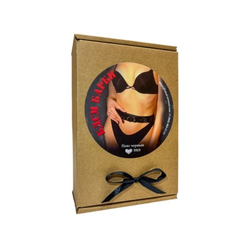 Эффектный черный пояс из лаковой эко-кожи